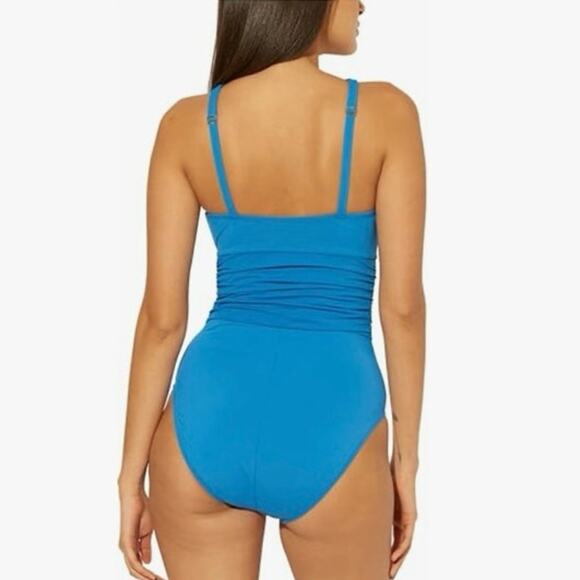 Bleu Rod Beattie MIRAMAR BLEU High-Neck Keyhole One-Piece Swimsuit Size 6 - Picture 7 of 8